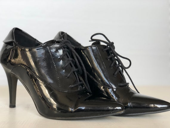 SHICK, vintage 80s patent leather stiletto ankle … - image 1