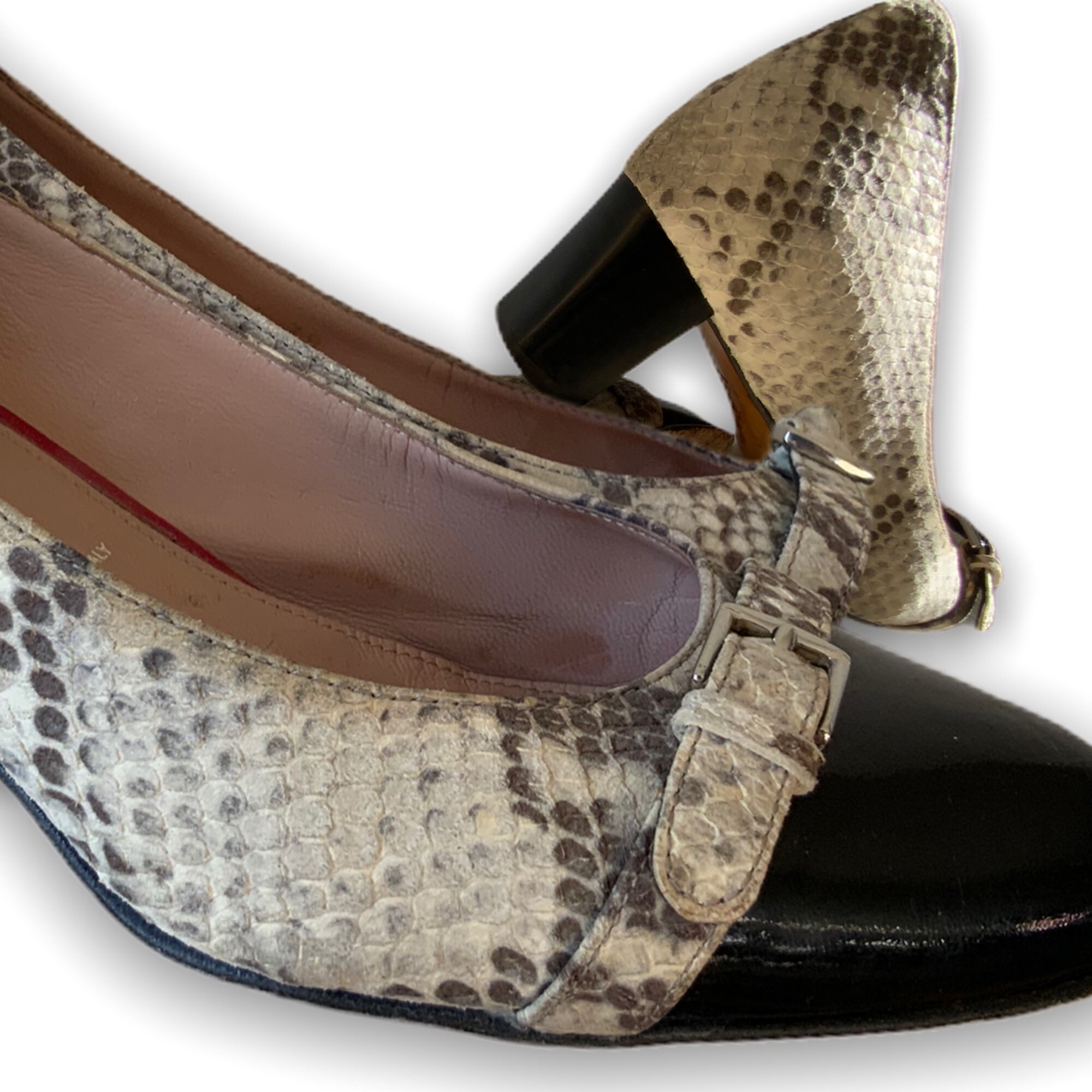 VOLTAN slangenprint leren vintage pumps/ maat 38 - Etsy Nederland