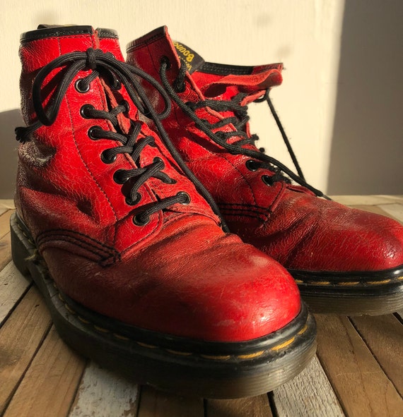 dr martens red patent