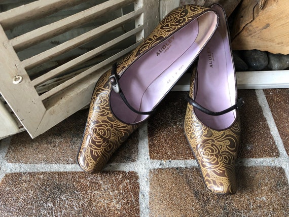 AUDLEY London leather vintage women's CYPRES vintage women's shoes reptile