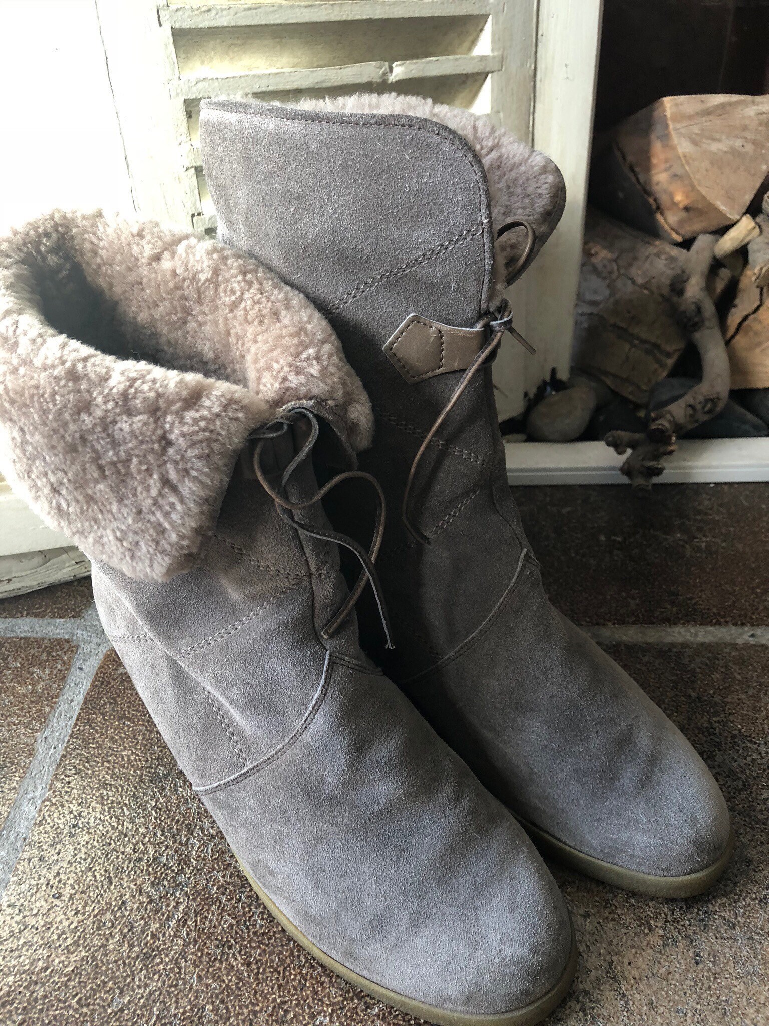 taupe leather ankle boots uk