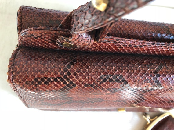 Vintage snakeskin print handbag, 40s 50s, female - image 7