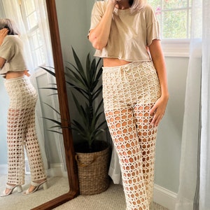 High waisted crochet best sale pants