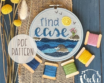 Embroidery Pattern PDF, Inspirational Hoop Art, Instant Download, Self Care, Wellness, Personal Growth