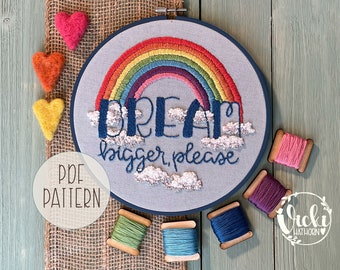 Embroidery Pattern PDF, Inspirational Hoop Art, Instant Download, Self Care, Wellness, Personal Growth