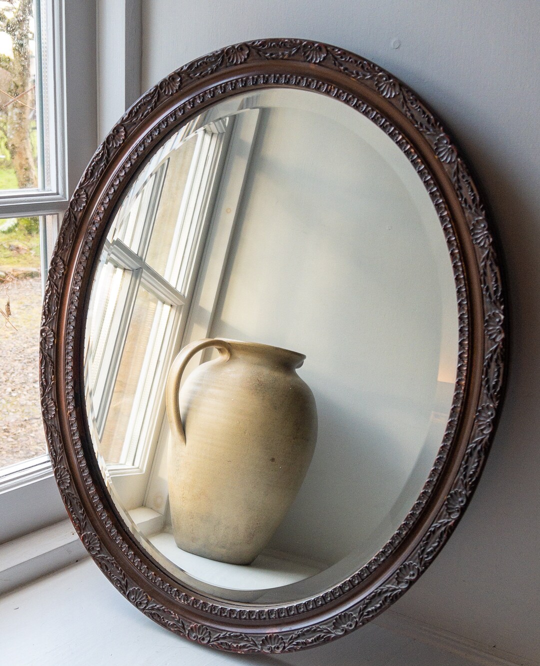 Vintage Oval Mirror, Vintage Gold Mirror, Vintage Hall Mirror, Vintage