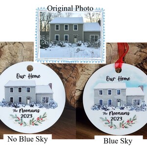 Gepersonaliseerd huis- of huisornament van foto met familienaamcadeau moeder, vader, huiscadeau, 1-zijdig