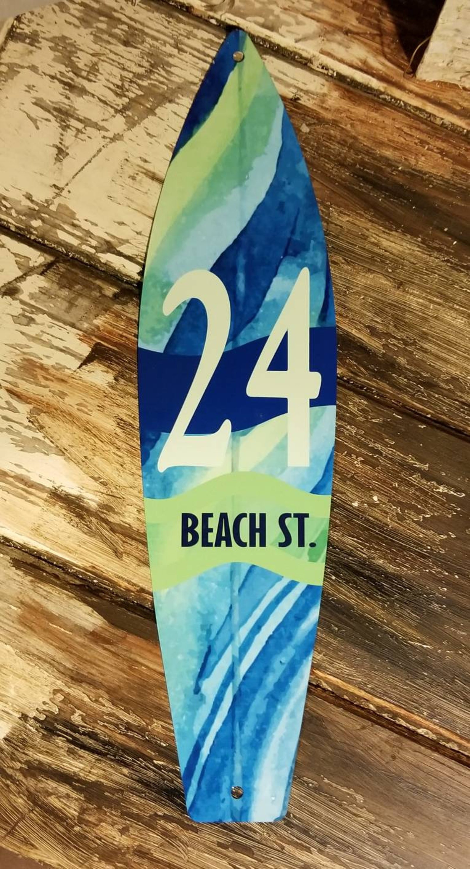 Personalize Beautiful Colorful Surfboard House Number Aluminum Etsy