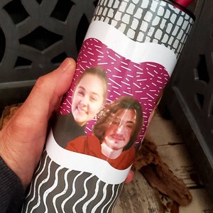 Personalized photo or digital portrait drawing/cartoon of Pet cat dog photo ceramic/stainless thermos, Nana mom gift, Pet Mug, Dog Lover