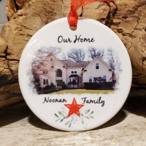Gepersonaliseerd huis- of huisornament van foto met familienaamcadeau moeder, vader, huiscadeau, 1-zijdig