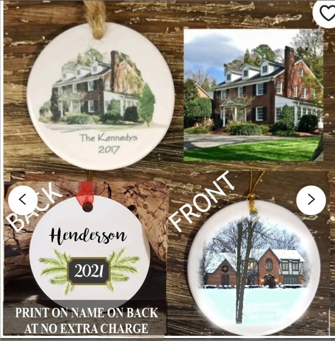 Personalized Home or House Ornament From Photo With Family Name Gift ...
