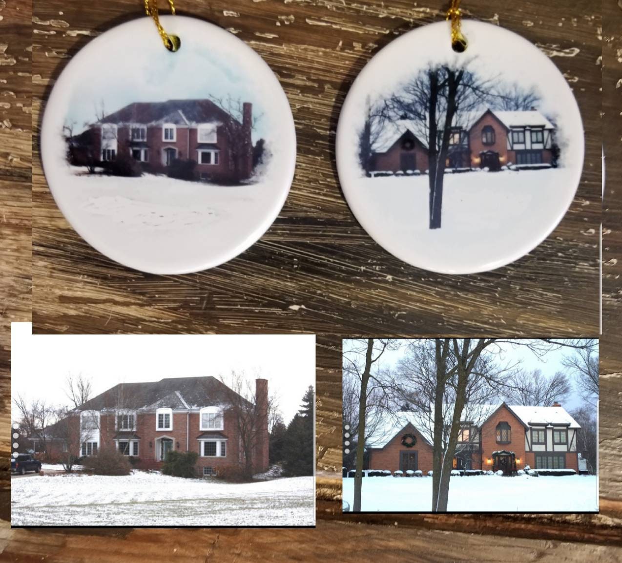 dad 1 sided gift mom house gift Personalized home or house Christmas ornament from photo with family name. dad 1 sided gift mom house gift Personalized home or house Christmas ornament from photo with family name.