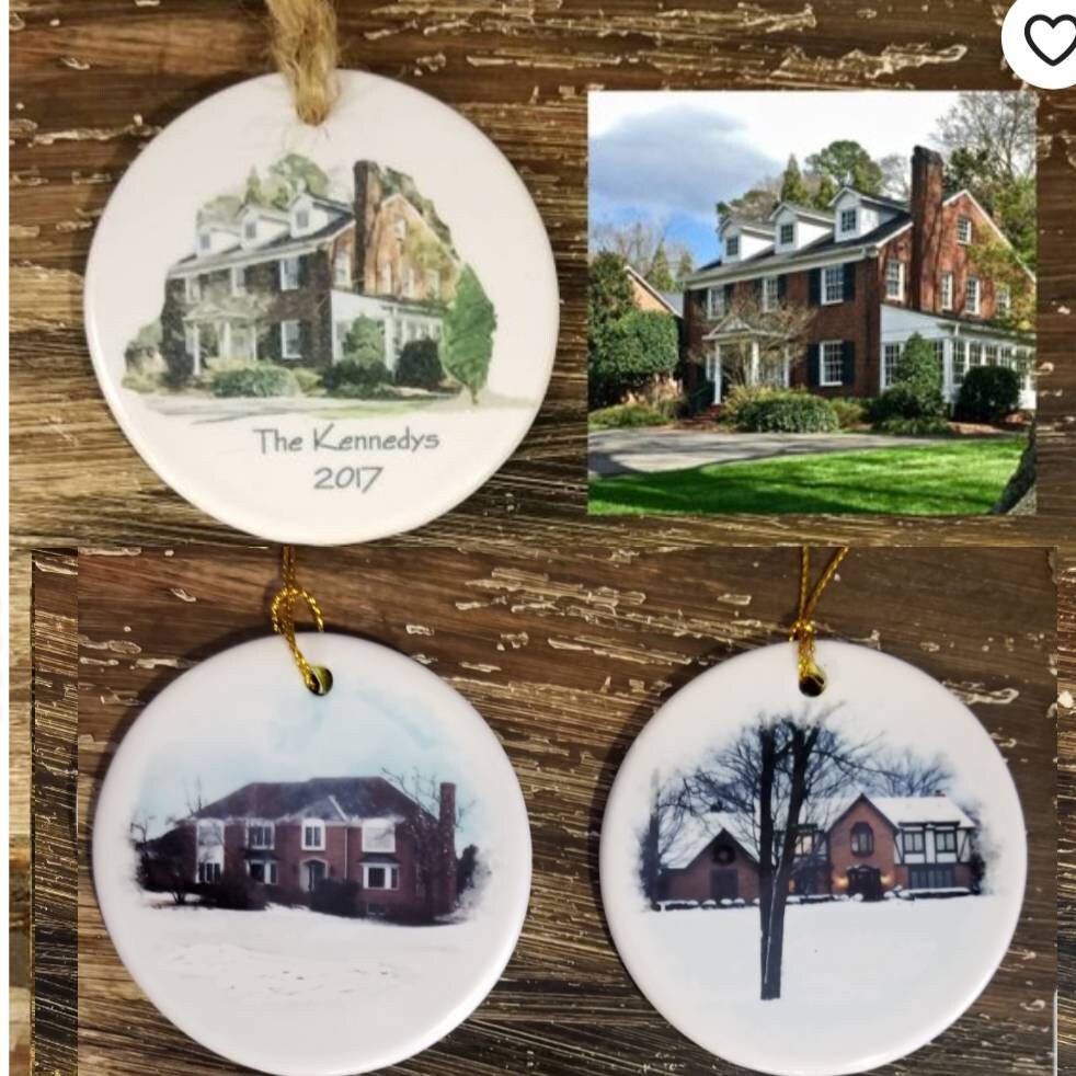 dad 1 sided gift mom house gift Personalized home or house Christmas ornament from photo with family name. dad 1 sided gift mom house gift Personalized home or house Christmas ornament from photo with family name.