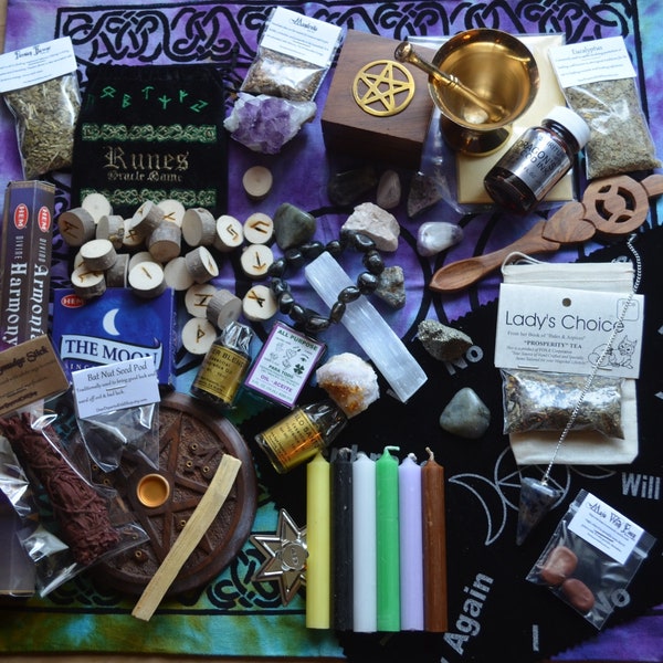 Mystery Witch Box - Wiccan Suprise Box - Altar Tools - Incense- Smudge Sticks- Crystals - Candles - Herbs