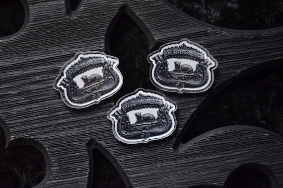 Our Darling Victorian Child's Casket Plaque Acrylic Pin - Memento Mori - Gothic - Mourning
