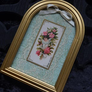 Victorian Summer - Framed Antique Die Cut - Oddities & Antiques