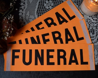 Vintage Funeral Procession Car Signs (3) - Boyle Funeral Home - Oddities & Curiosities