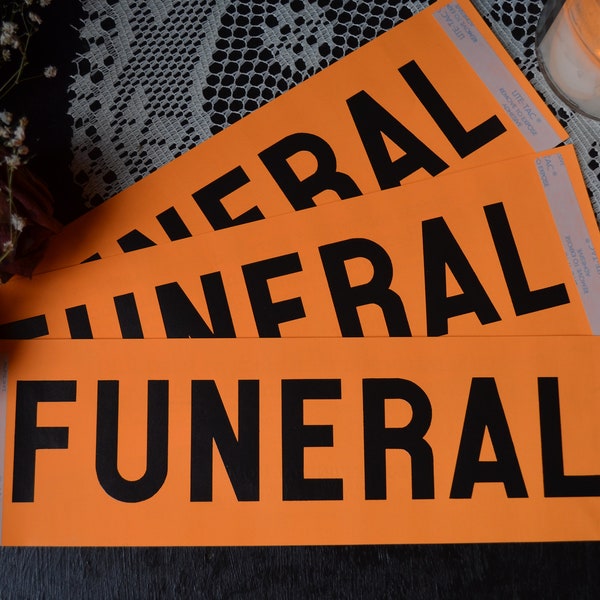Vintage Funeral Procession Car Signs (3) - Boyle Funeral Home - Oddities & Curiosities