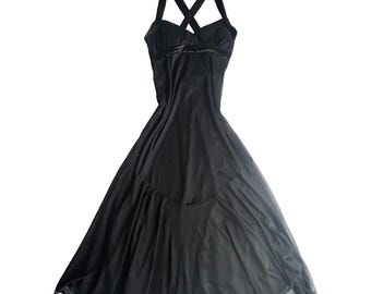 Studio Y Womens Y2K Whimsigoth Midi Dress Size S Moody Chiffon Dark Fairy