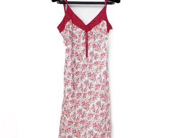 Vintage Newport News Slip Dress Sz 20 Floral Polka Dot Coquette Y2K/90s Cottage
