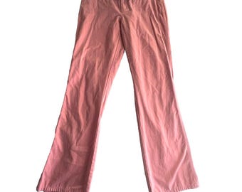 Rare Y2K Vintage DKNY Pink Low Rise Bootcut Pants Belted 90s Barbiecore Size 6