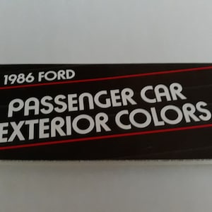 NOS New 1986 Ford Passenger Car Exterior Color Chart