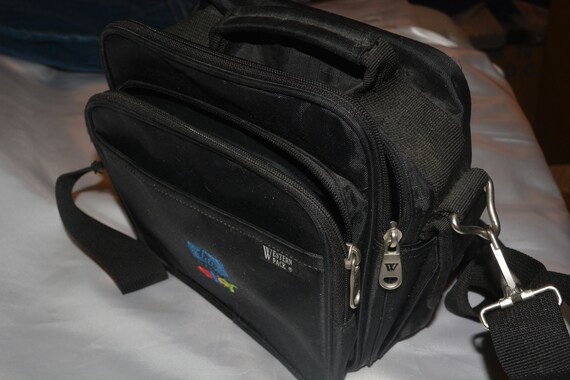 Western Pack Black Camera Bag With  and HP Logo on Front 