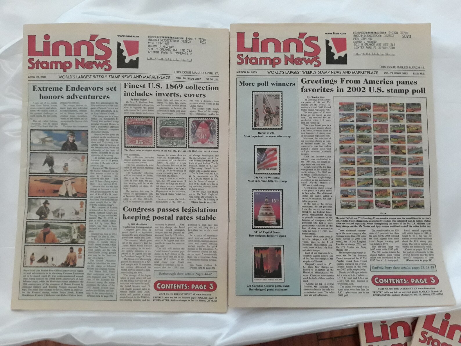 Linn's Weekly Stamp News and Marketplace 9 Issues March Etsy