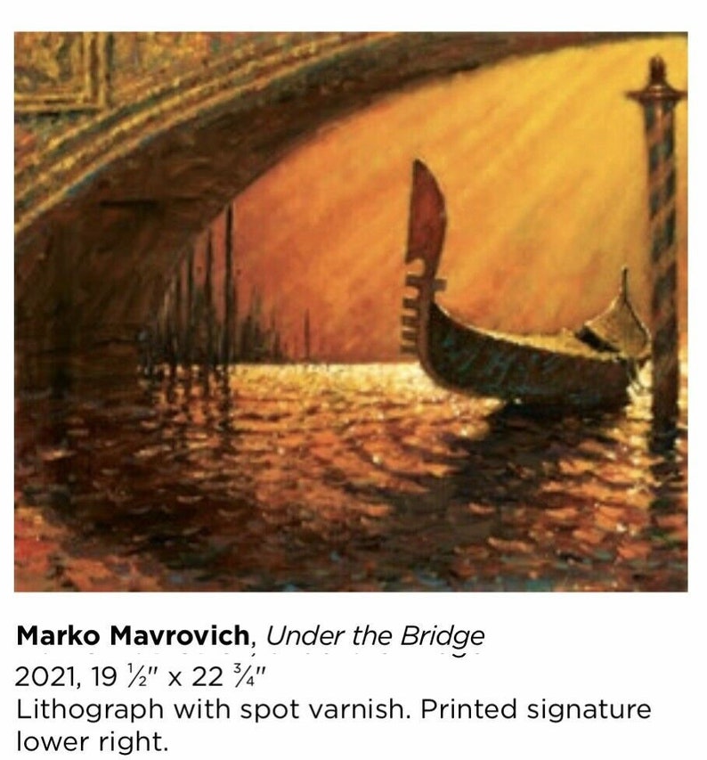 Under the Bridge by Marko Mavrovich Lithograph Unframed - Etsy