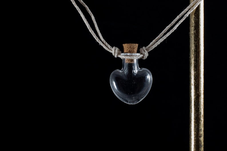 Ready To Fill Heart Bottle Pendant Necklace Knotted Brew Your Own Magic Potion - Heart In Bottle Pendant Ready To Fill Heart Bottle Pendant Necklace Knotted Brew Your Own Magic Potion - Heart In Bottle Pendant