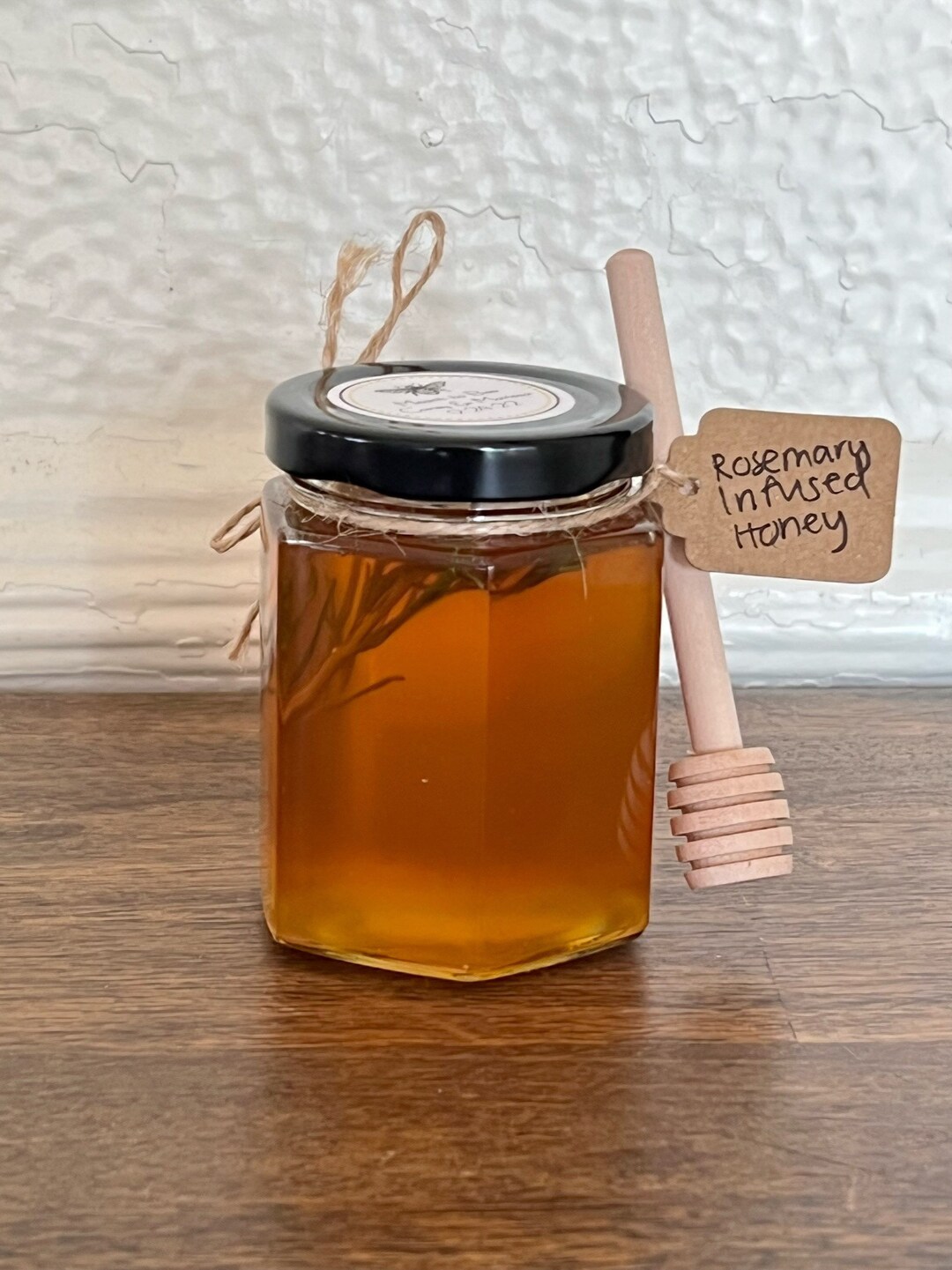 Rosemary Infused Honey Honey Jar Personalized Rosemary Etsy