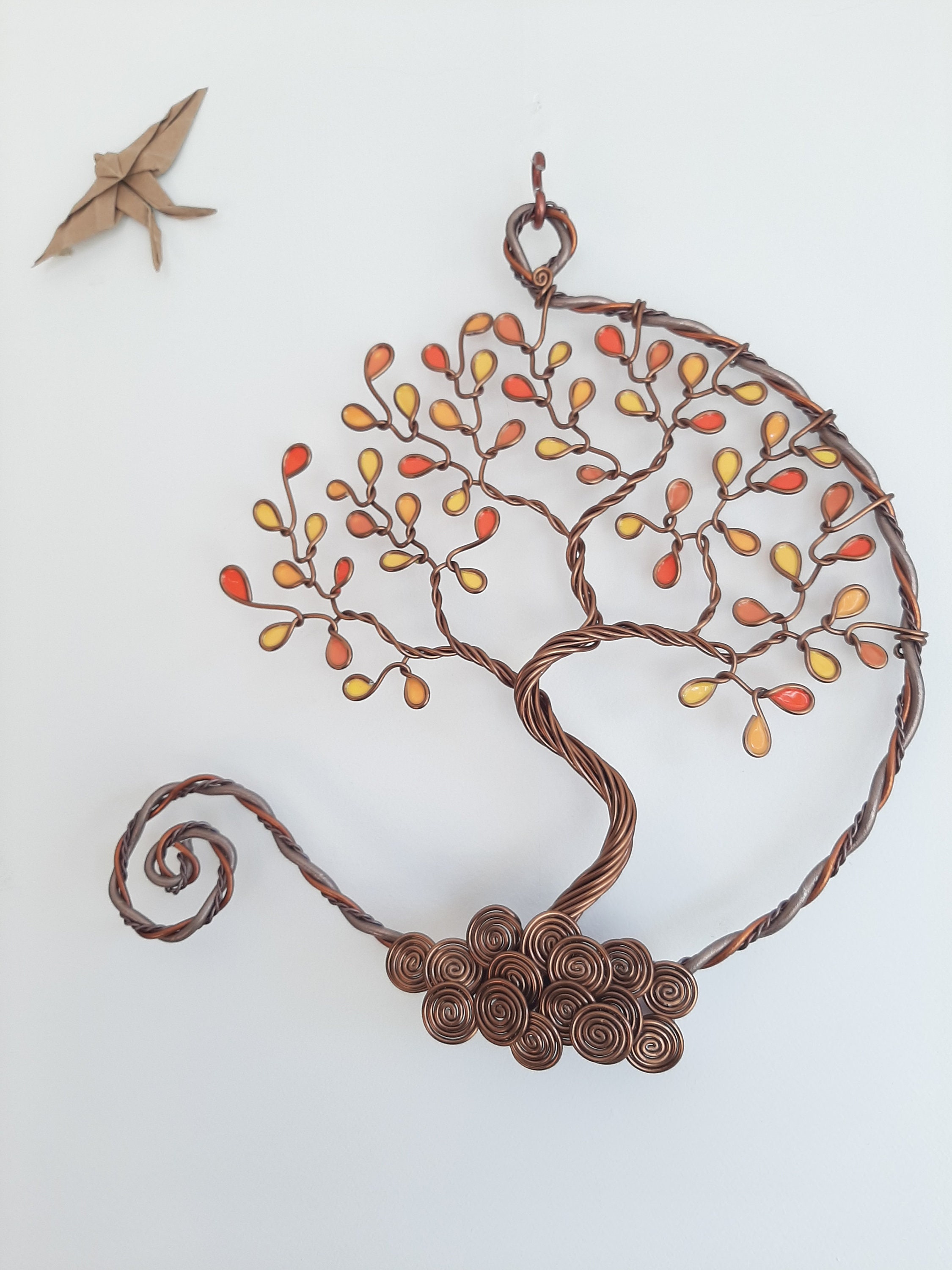 Arbre de Vie Automnale - Une Décoration Symbolique et Artisanale Aux Couleurs L'automne. Sculpture M