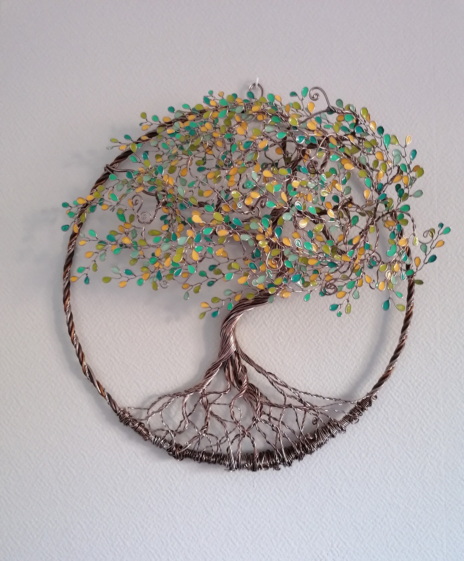 3D Tree of Life. Wall Art Decoration. Light Brown Wire. Original