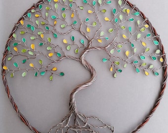 Tree of life Decoration. Light Brown Aluminium Wire. Handmade. Original Gift. Nature. Gift for her. Celtic. Boho.