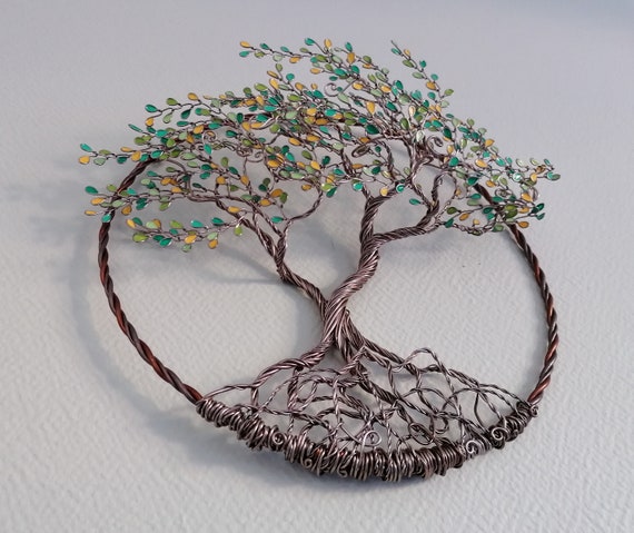 3D Tree of Life. Wall Art Decoration. Light Brown Wire. Original