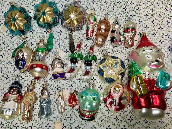 Inge Glas Old World Germany Figural Blown Glass Ornaments