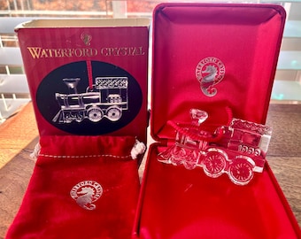Waterford Crystal Train Ornament, 1999 8th Edition, Ireland, with Box