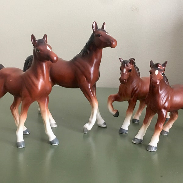 Choice ceramic Japan horse figurines. White brown porcelain mare stallion figurines. sold separately