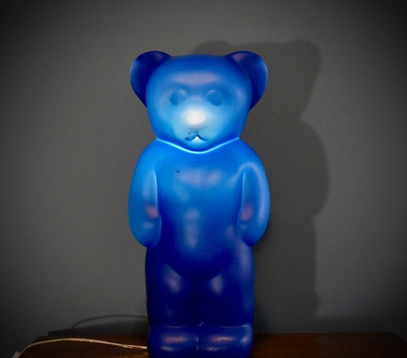 Lumibar Gummy Bear Lamp. Plastic Blue Bear Table Lamp. Kids Bear Night  Light. Mid Century Bear Nightlight Made in Germany. Elmar Flototto 
