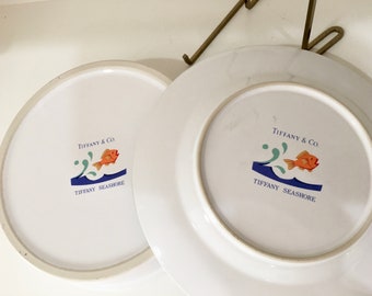 Tiffany Seashore Child's Dish Set. Plate, Bowl and Cup Kids Set