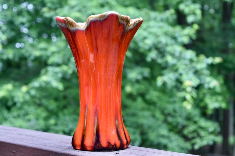 Seewai drip pottery vase. Toronto Canada mid century retro Etsy