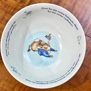 Peter Rabbit Wedgwood cereal bowl. 2001. Frederick Warne. Beatrix Potter.