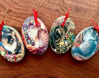 1986 HUNKYDORY Miniature Cat Tin Design by Dana Kubick England 2.5