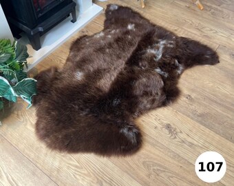 XL 100% Undyed Rare Breed Sheepskin Rug - XL107