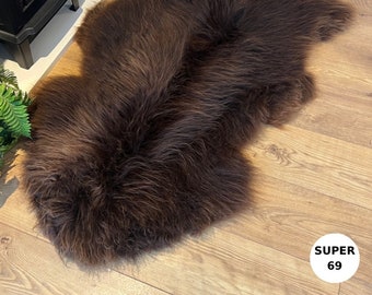 100% British Super Size Undyed Rare Breed Sheepskin Rug - 69