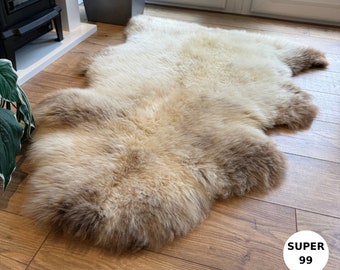 100% British Supersize Undyed Rare Breed Sheepskin Rug - 99