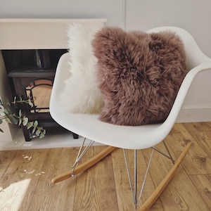 Sheepskin Cushion Cover in Taupe