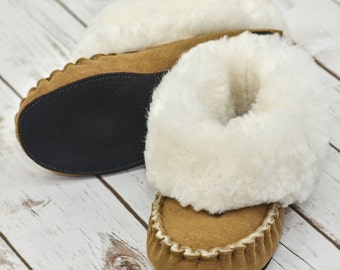 Luxury Whole Fleece Sheepskin Unisex Traditional Range Bootie Slippers - Handmade