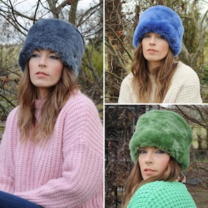 Handmade 100% British Ladies Sheepskin Shearling Rosie Hat - Colour Edition