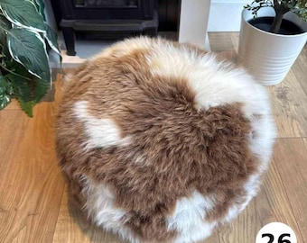 Luxury Handmade 100% British  Sheepskin Pouffe - 26